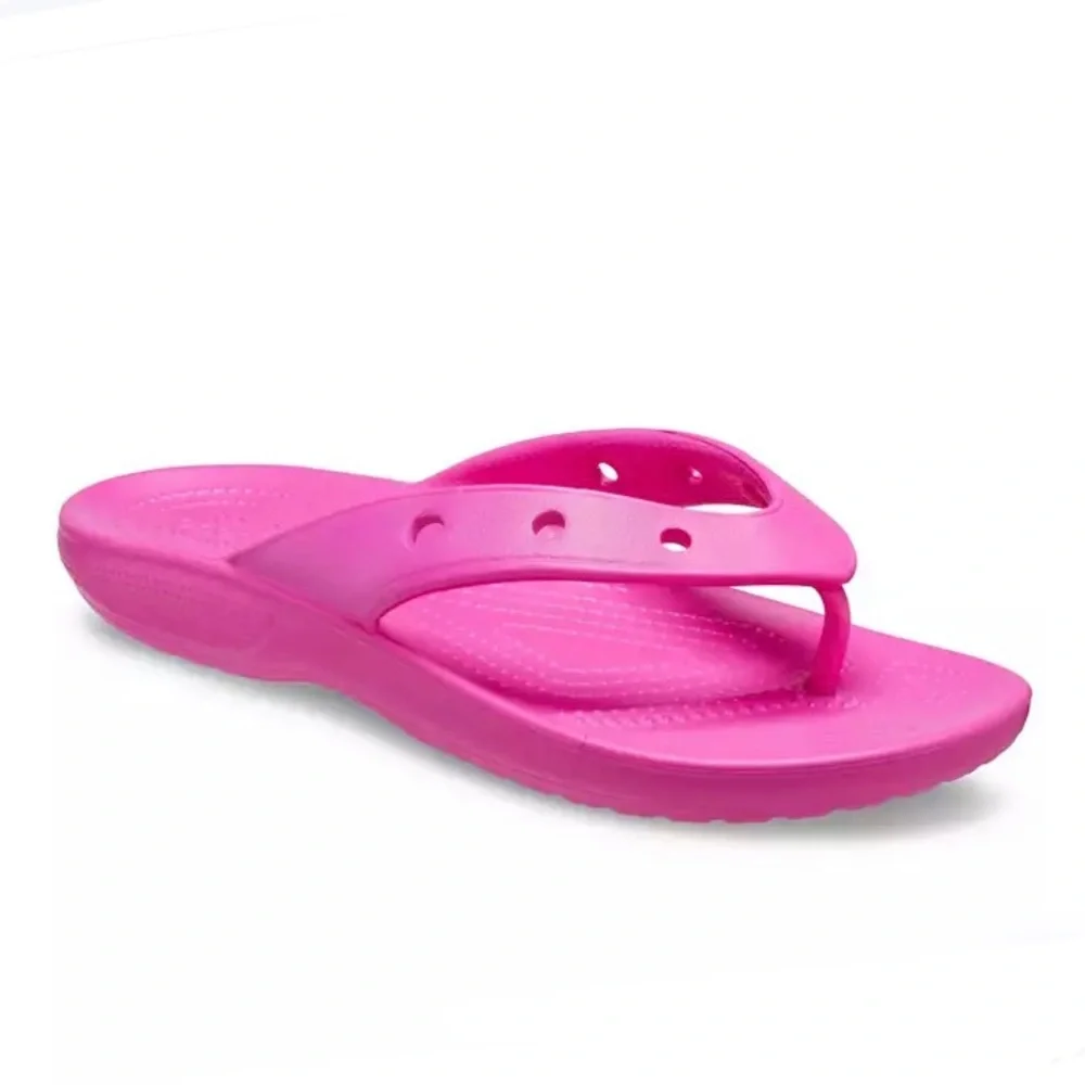 Crocs Classic Flips Flop Bright Pink Sz 8 - Picture 1 of 6